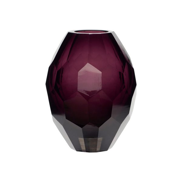 Hübsch Facet Vase Burgundy