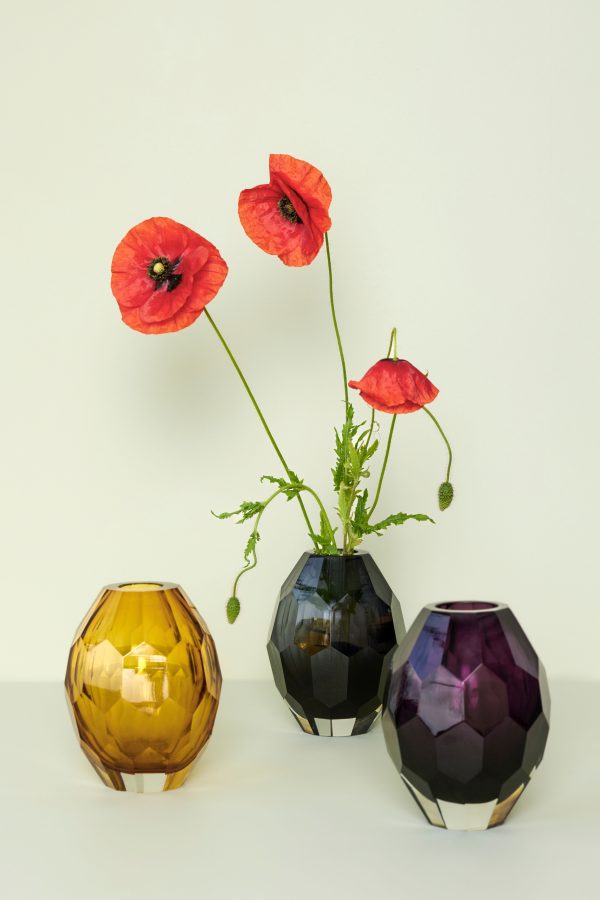 Hübsch Facet Vase Burgundy - Image 3