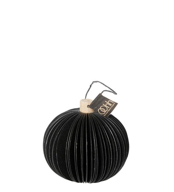 OOhh - Paper christmas ball black - julepynt