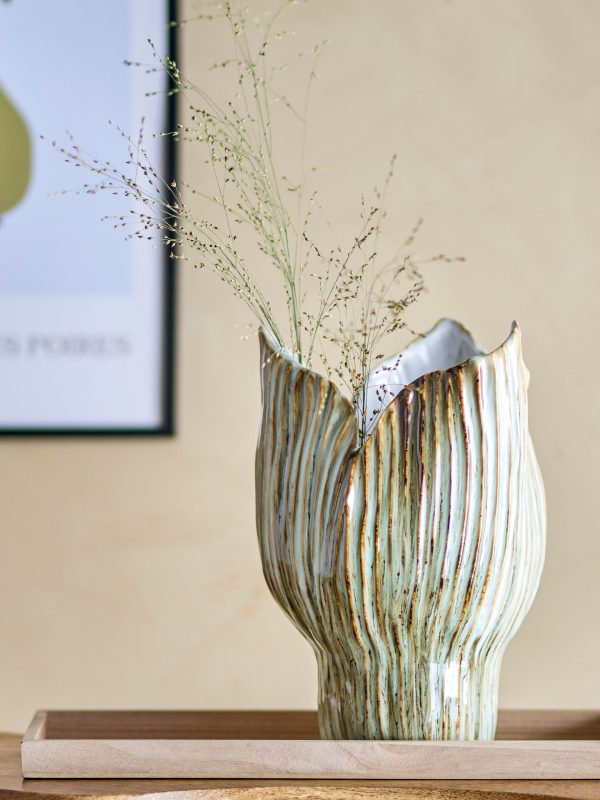 Bloomingville Mahira Vase, Grøn, Stentøj - Image 5