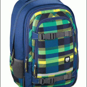 Skoletaske All Out Check grøn