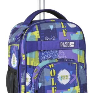 Trolley skoletaske lilla mønster