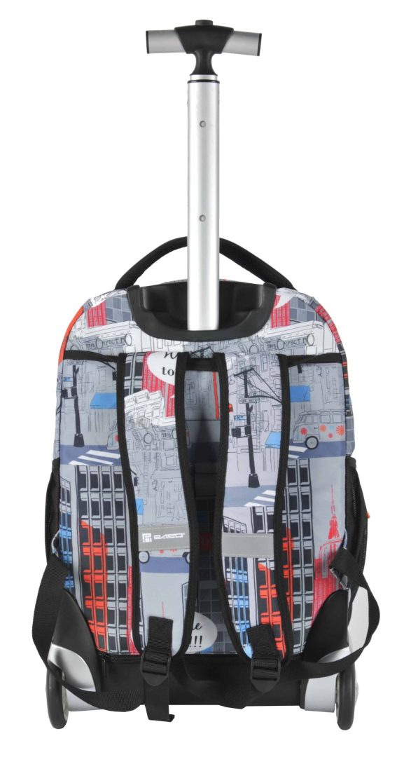 Trolley skoletaske lys med bymotiv - Billede 3