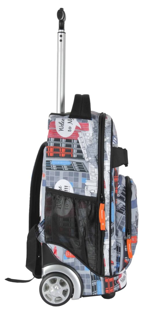 Trolley skoletaske lys med bymotiv - Billede 4