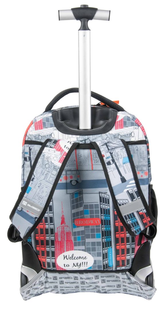 Trolley skoletaske lys med bymotiv - Billede 5