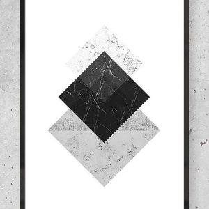 Nordic art - Grey marble plakat