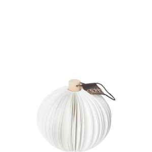 OOhh - Paper christmas ball white - julepynt