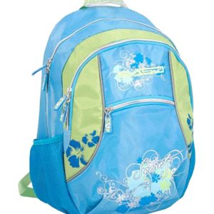 Skoletaske blå blomster